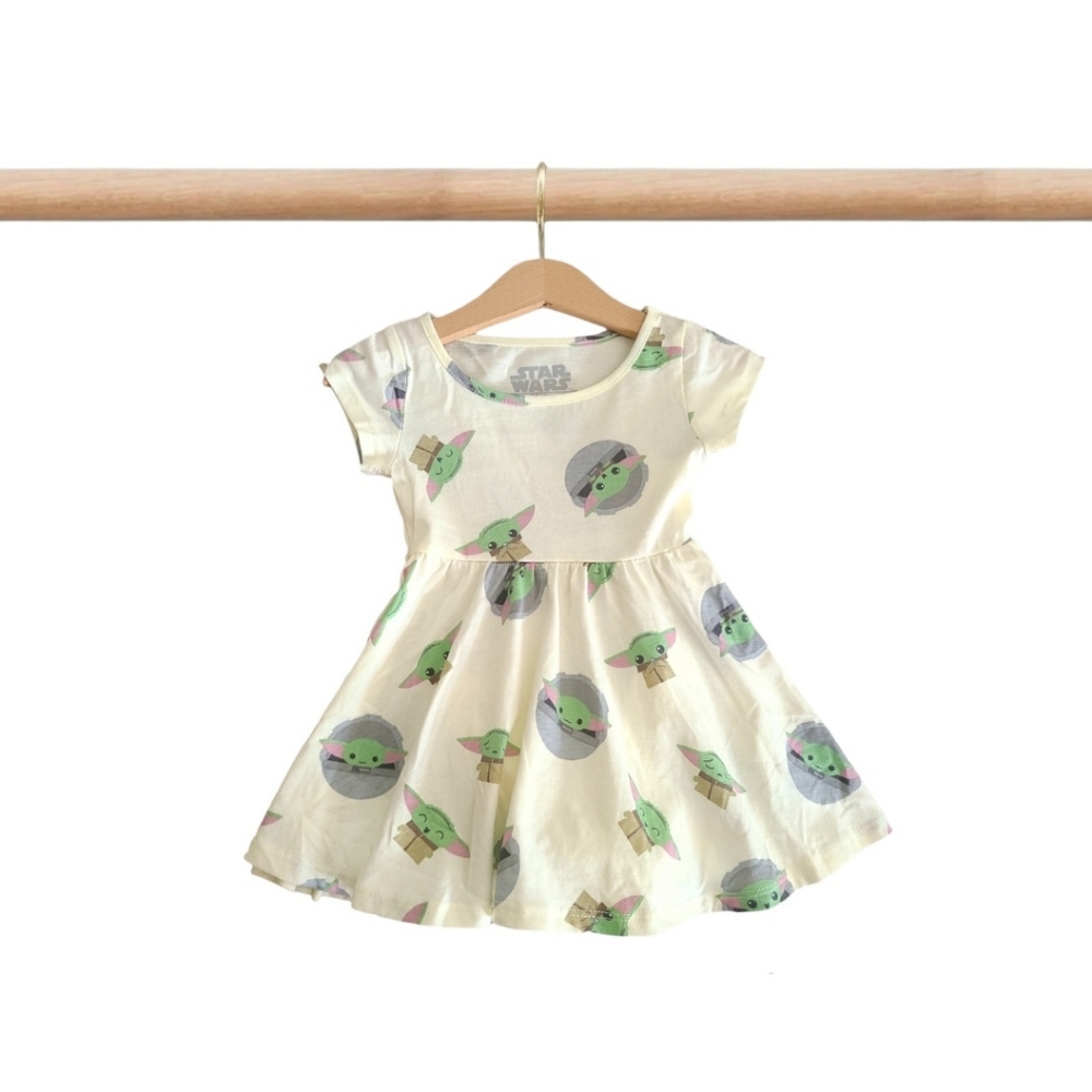 Star Wars, Baby Girl's Baby Yoda Printed Dress